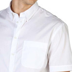 Short-Sleeve Button- Down Shirt // White (L)