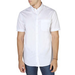 Short-Sleeve Button- Down Shirt // White (L)