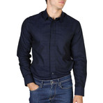 Long-Sleeve Button-Down Shirt // Dark Blue (S)