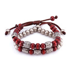 The Red Steel Band Bracelet // Silver