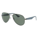 Men's Fashion RB3523-029-9A59 Polarized Sunglasses // Matte Gunmetal + Green