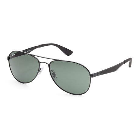 Unisex Classic RB3549-006-71 Sunglasses // Matte Black + Green