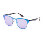 Unisex RB3576N-153-7V-41 Clubmaster Sunglasses // Black + Blue + Violet Blue Mirror