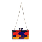 Judith Leiber // Women's Coffered Rectangle Clutch Handbag // Multicolor