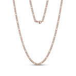 Figaro Link Necklace // 3.5mm // Rose Gold Plated (20"L)