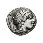 Athens Greece Large Silver Coin // Athena & Owl // 454-404 BC