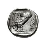 Athens Greece Large Silver Coin // Athena & Owl // 454-404 BC