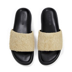 Dexter Shaggy Suede Slide // Beige + Black (UK: 7)