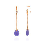 Mimi Milano Elizabeth 18k Rose Gold Diamond + Jade Earrings // Store Display