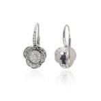 Rose 18k White Gold Diamond Earrings // Store Display