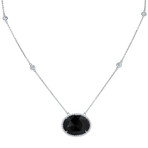Rhodium SS Necklace // Black Onyx // 18"