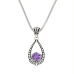 Women's Amethyst Necklace // Silver