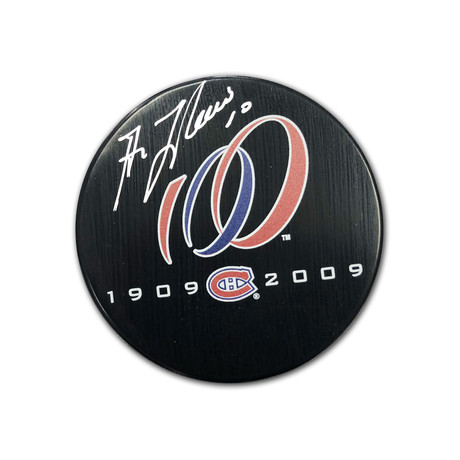 Guy Lafleur // Signed Canadiens Centennial Puck // Montreal 100 Seasons (1909 - 2009)