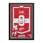 Gordie Howe // Framed Limited Edition Red Wings Arena Banner // Cut Signature