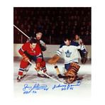 Jean Beliveau + Johnny Bower// Toronto Maple Leafs + Montreal Canadiens Signed Photograph