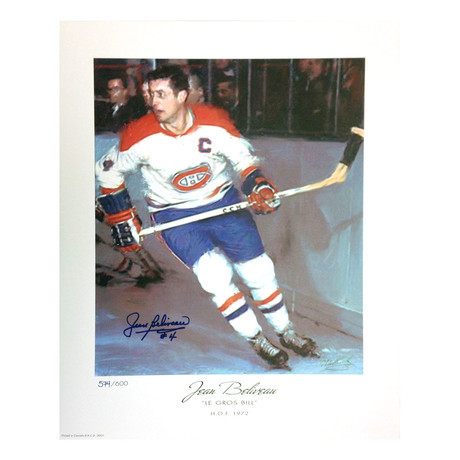 Jean Beliveau // Montreal Canadiens // Autographed Limited Edition Lithograph