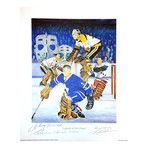 Bower, Worsley, Hall, & Cheevers // Autographed Legends Of The Crease Lithograph