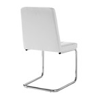 Ausin PU Leather Dining Chair // Set of 2 (White/Chrome)