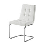 Ausin PU Leather Dining Chair // Set of 2 (White/Chrome)