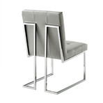 Cecille PU Leather Dining Chair // Set of 2 (Light Gray/Chrome)