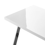 Kanoa Writing Desk (White + Chrome)
