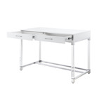 Jerome // 2 Drawers Writing Desk with Acrylic Legs (Black + Gold)
