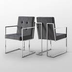 Cecille Velvet Dining Chair // Set of 2 (Black)