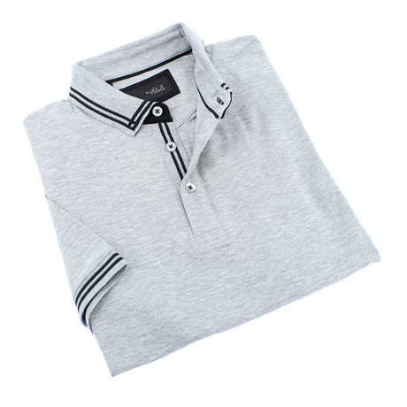 Andreas Contrasting Trim Polo // Gray (XS)
