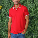 Marcus Contrasting Trim Polo // Red (XS)