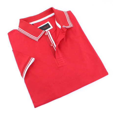 Marcus Contrasting Trim Polo // Red (XS)