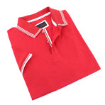 Marcus Contrasting Trim Polo // Red (XL)