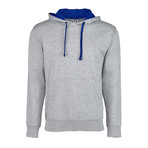 French Terry Two-Toned Pullover Hoodie // Heather Gray + Royal (2XL)