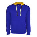 French Terry Two-Toned Pullover Hoodie // Royal + Gold (M)