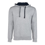 French Terry Two-Toned Pullover Hoodie // Heather Gray + Navy (L)