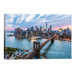 Brooklyn Bridge And Lower Manhattan Skyline, New York City, New York, USA // Matteo Colombo (26"W x 18"H x 1.5"D)