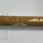 Laser Engraved Wood Mini Bat // MLB Player // Milwaukee (Lorenzo Cain)