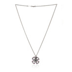 Lalique Poppy 18k White Gold Diamond + Garnet Necklace // Store Display