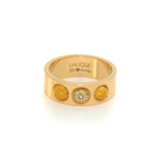 Lalique Petillante 18k Yellow Gold Diamond + Amber Ring // Ring Size 6.25 // Store Display
