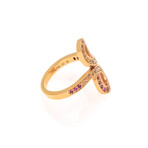 Lalique Ardente 18k Rose Gold Diamond + Sapphire Ring // Ring Size 6 // Store Display