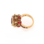 Lalique Serpent 18k Yellow Gold Diamond + Orange Sapphire Ring // Ring Size 6.5 // Store Display