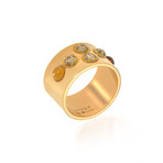 Lalique Petillante 18k Yellow Gold Diamond + Amber Ring // Ring Size 7.5 // Store Display