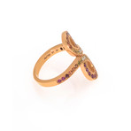 Lalique Ardente 18k Rose Gold Diamond + Sapphire Ring // Ring Size 5.5 // Store Display