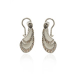 Lalique Libellule 18k White Gold Diamond Earrings // Store Display