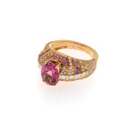 Lalique Eros 18k Rose Gold Diamond + Pink Tourmaline Ring // Ring Size 6.25 // Store Display