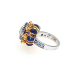 Serpent 18k White + Yellow Gold Diamond + Tanzanite Ring // Ring Size 7.5 // Store Display