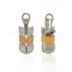 Lalique Eros 18k White Gold + 18k Rose Gold Diamond Earrings // Store Display