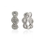 Lalique Ardente 18k White Gold Diamond Earrings // Store Display