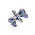 Lalique Libellule 18k White Gold + Sapphire Ring // Ring Size 6 // Store Display