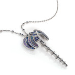 Lalique Libellule 18k White Gold + Sapphire Necklace // Store Display