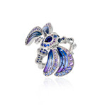 Lalique Libellule 18k White Gold + Sapphire Ring // Ring Size 6 // Store Display